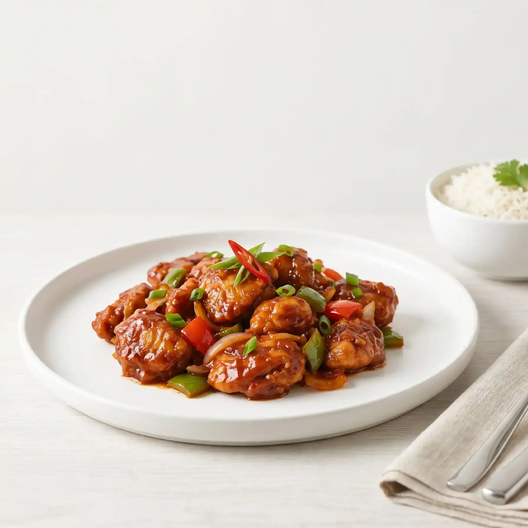 Chicken - Chilli — Experience the fiery dance of tender chicken pieces, wok-tossed in a at Dum N Grill Frisco, Frisco